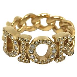 Gold- und Weißkristall-Bandring von Christian Dior