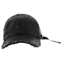 Cappellino Chanel con paillettes nere