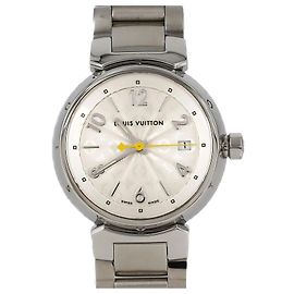 Reloj de pulsera de acero inoxidable Louis Vuitton Tambour Q121K