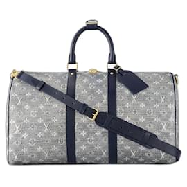 Borsa da viaggio Louis Vuitton Keepall 45 Monoglam Grigia in tela