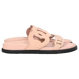 Sandali Extra Hermès in Suede Rosa