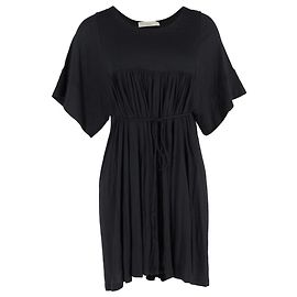 Stella Mc Cartney Stella McCartney Mini-Kleid mit Bindegürtel aus schwarzer Baumwolle