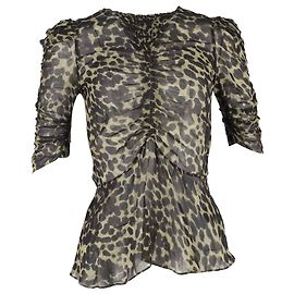 Blusa Caja Ruched de Isabel Marant en viscosa con estampado animal