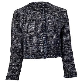 Theory Tweed-Jacke aus marineblauem Acryl