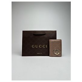 Vintage Gucci Monogramm Kartenhalter in rosé Metall
