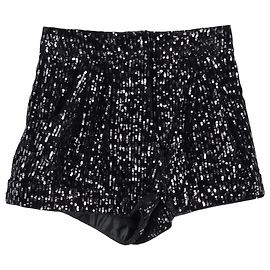 Shorts a vita alta Maje in paillettes nere