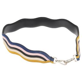 FENDI Correa Tú Correa Hombro Cuero Negro Amarillo Auth hk2496