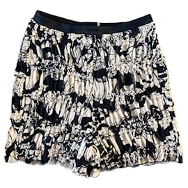 Pantaloncini Chanel Neri e Beige in Elastan Taglia 36