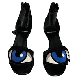 Pierre Hardy Sandalen aus schwarzem Leder Größe 38