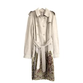 Abrigo trench de lino con estampado paisley Etro