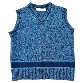 Christian Dior Chaleco Sin Mangas Cuello en V Azul Marino Lana y Cachemira