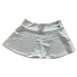 Falda Chanel Blanca de Viscosa Monogramada