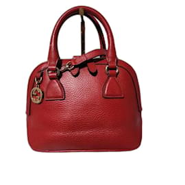 Borsa a cupola piccola GG Charm in pelle di vitello rossa GUCCI