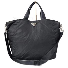 PRADA Borsa Shopper in Nylon Tessuto Nera