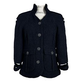 Chanel Rare chaqueta de tweed negro estilo Natalia Vodianova 38