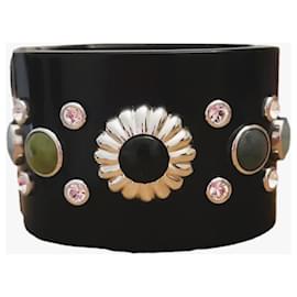 Bellissimo bracciale rigido nero DOLCE & GABBANA con “fiore”e pietre colorate