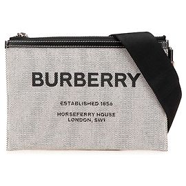 Borsa a tracolla Callum in tela grigia con stampa Horseferry di Burberry