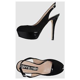 Bellissime slingback GIANNA MELIANI camoscio nero e vernice n. 37.5