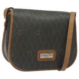 Borsa a spalla in tela a nido d'ape PVC khaki Auth BA1674 Christian Dior