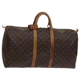 LOUIS VUITTON Monogram Keepall 55 Borsa Boston M41424 LV Auth fm4599