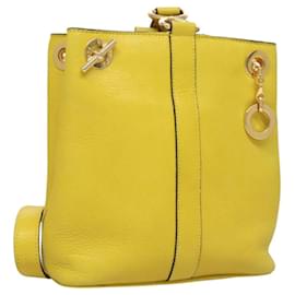 Bolso de Hombro CELINE de Cuero Amarillo Dorado Auth sw496 - Céline