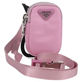 PRADA Pochette per Smartphone Borsa a Spalla Nylon Rosa Argento Auth MX024M - Prada