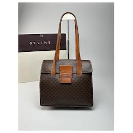 Vintage Celine Monogramm Leder Tasche braun - Céline