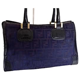 Fendi Boston Zucca Canvas Handtas Schwarz