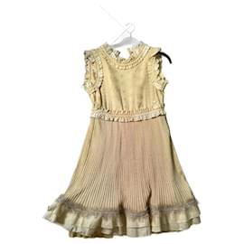 Chanel Kleid aus Baumwolle Gelb Größe 36