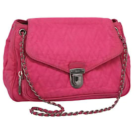 PRADA Borsa a Spalla con Catena in Nylon Rosa Auth 92071