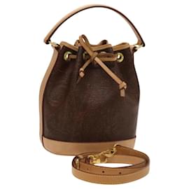 ETRO Paisley Shoulder Bag PVC Brown Gold Auth am8283 - Etro