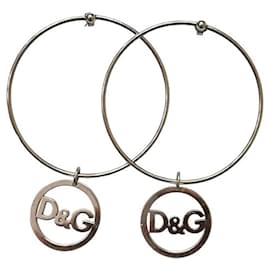 Stupendi orecchini DOLCE & GABBANA grande cerchio con cerchio più piccolo pendente logo - Dolce & Gabbana