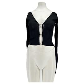 IOANNES Black Ribbed Cardigan - Autre Marque