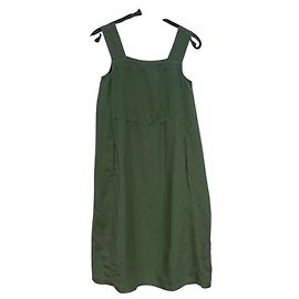 Autre Marque Vestido tipo peto midi Ischiko de mezcla de lino verde