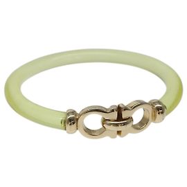 Bracciale Gancini in plastica gialla Salvatore Ferragamo Auth yk18122
