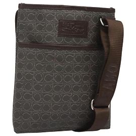 Sac à épaule Salvatore Ferragamo en cuir PVC marron Auth bs25462