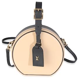 Louis Vuitton Petite Boite Chapeau in pelle di vitello nera e beige