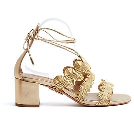 Aquazzura Sandals Or EU38.5 Gold Leather Goddess Sandals Shoes UK5.5 US8 New