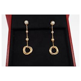 Orecchini Cartier Trinity in 3 ori e perle
