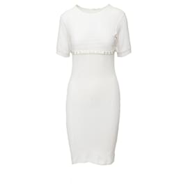 Vestido Jean Paul Gaultier de punto de algodón Eggshell