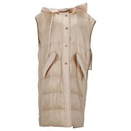 Moncler Genius 2 Moncler 1952 Chaleco Largo Camellias en Nylon Beige