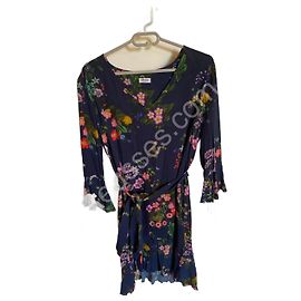 Autre Marque Kurzes blaues Blumenkleid Liu Jo