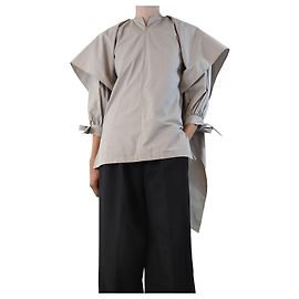 Autre Marque Top puff greige con nodo al collo - taglia UK 6