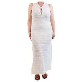 Melissa Odabash Abito maxi in crochet bianco - taglia M