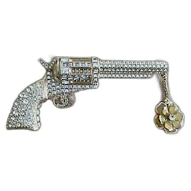 Spilla Chanel Revolver Maxi Dorata Metallo Strass Swarovski