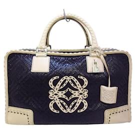 Borsa a mano Loewe Amazona 36 in pelle nera e beige