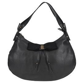Borsa a Spalla Vala in Pelle Nera Salvatore Ferragamo Auth yk18131V