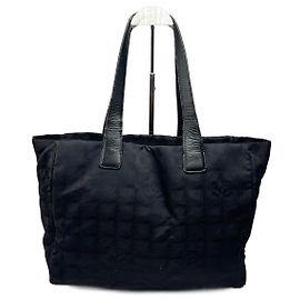 Sac shopper en toile monogramme vintage Chanel noir