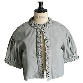 AMERICAN RETRO Kurze graue plissierte Jacke Zustand fast neu 36