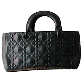Dior Lady D-Joy Handtasche aus schwarzem mattem Kalbsleder